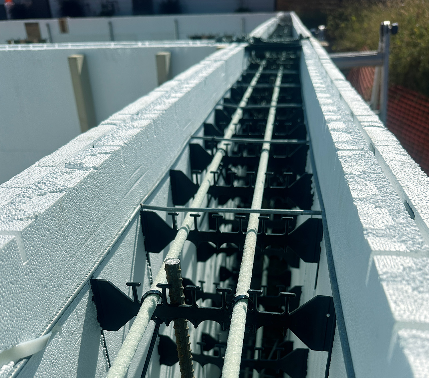 ICF construction with GFRP rebar.