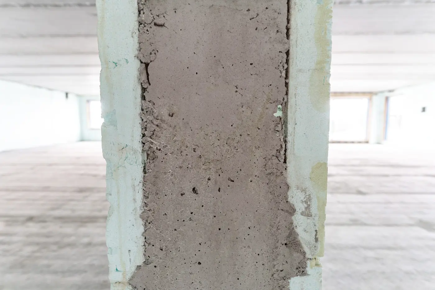 cross section of concrete wall